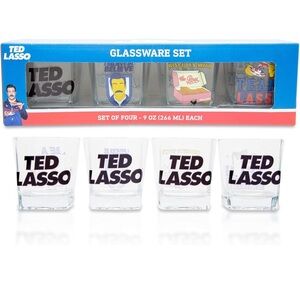 Ted Lasso Glassware Drinks Set of 4 Glasses 9oz each